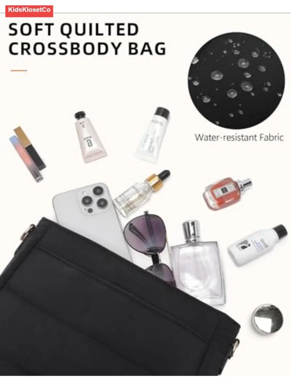 Puffer Quilted Crossbody Shoulder Hobo Bag Set with Coin Wallet & 2 Straps